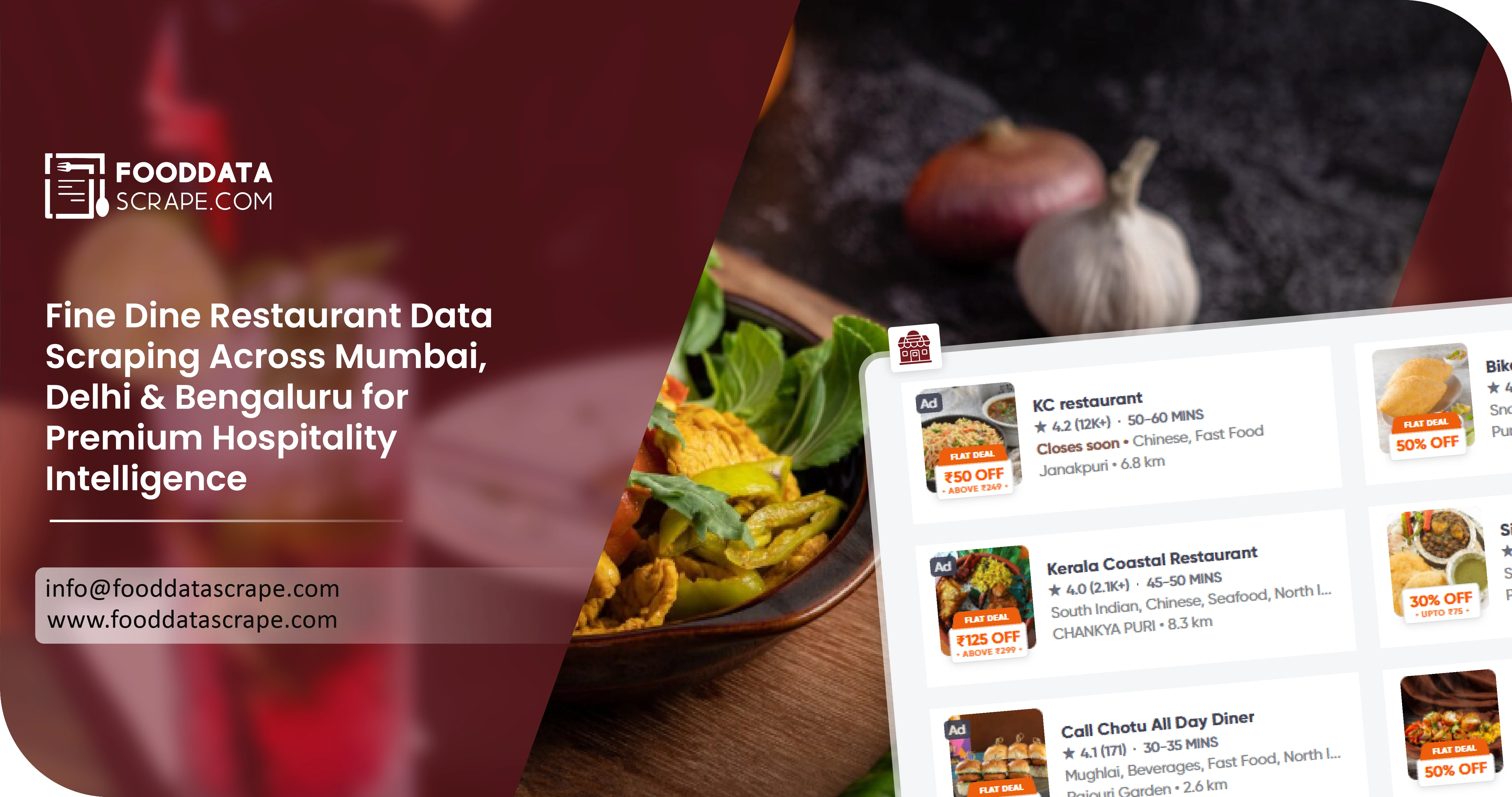 Fine Dine Restaurant Data Scraping Across Mumbai, Delhi & Bengaluru for Premium Hospitality
                        Intelligence